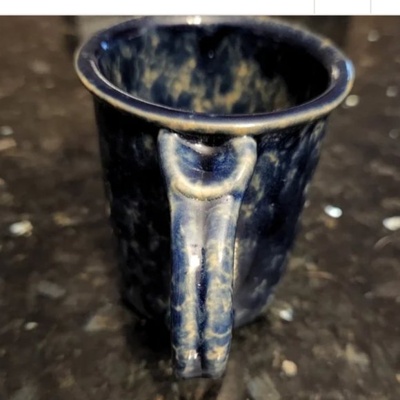 Vintage Bennington Potters Blue Agate 10oz Pottery Mug with thumb print handle - Picture 4 of 4